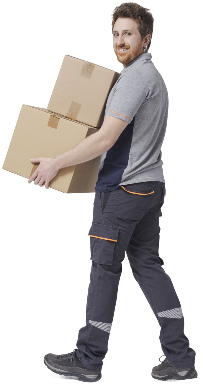 man som bär paket